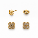 Aros flor circones espera dorada enchape oro FINIZA