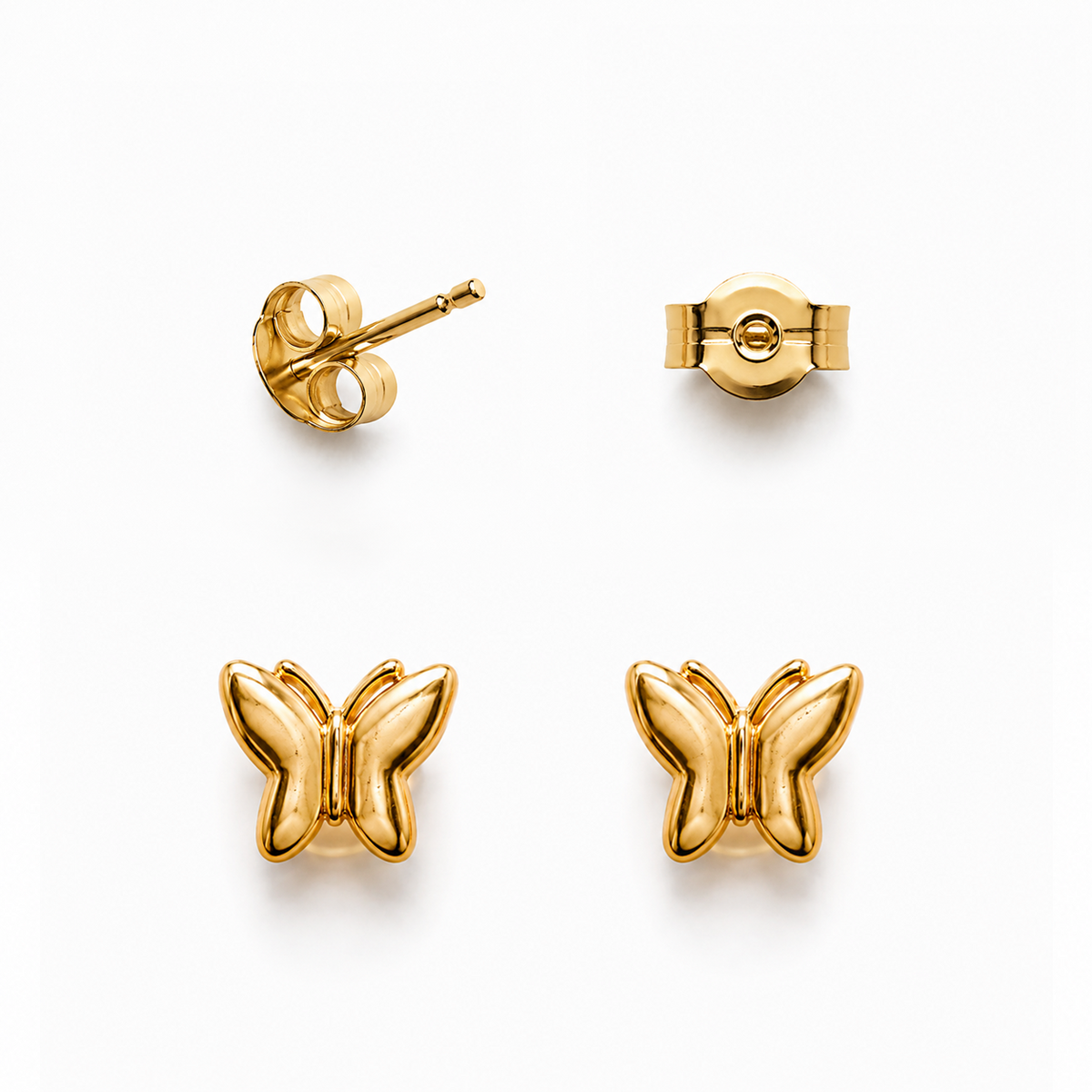 Aro Mariposa Inflada Enchapado Oro