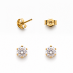 Aros circon blanco enchape oro FINIZA