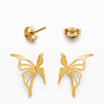 Aros mariposa laminado enchape oro FINIZA