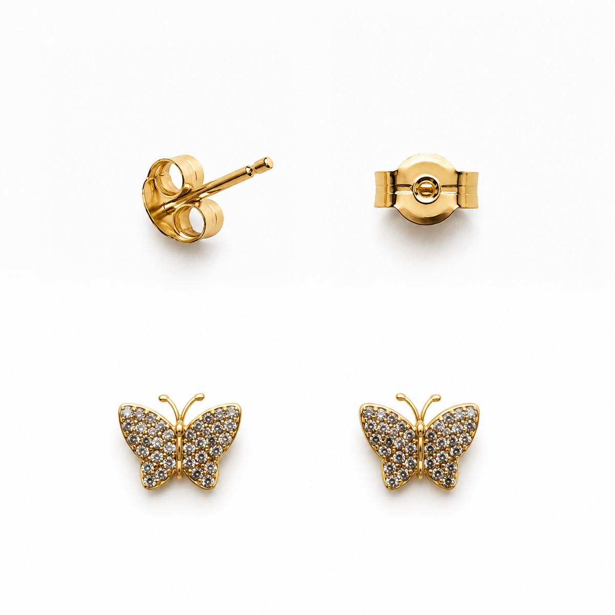 Aros mariposa circones enchape oro FINIZA