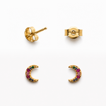 Aros Luna Multicolor Enchape Oro